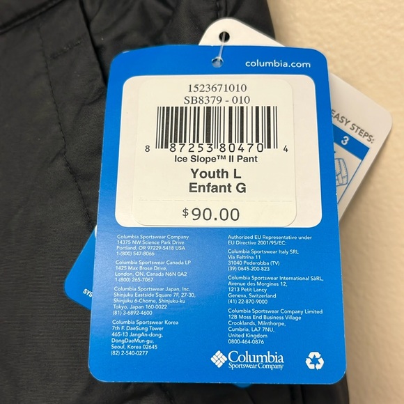 💕Columbia Youth Waterproof Snow Pants; Black; Size Large - Picture 12 of 12